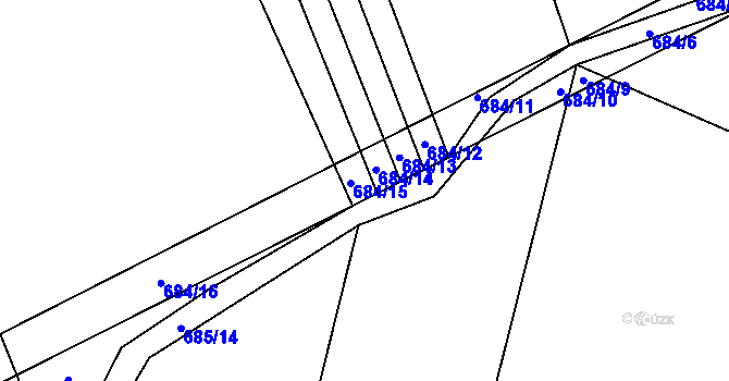 Parcela st. 684/15 v KÚ Komárov u Opavy, Katastrální mapa