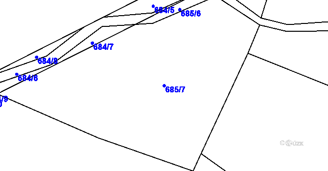 Parcela st. 685/7 v KÚ Komárov u Opavy, Katastrální mapa