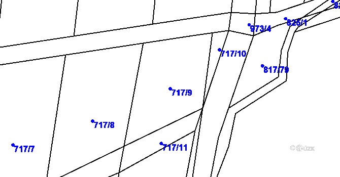 Parcela st. 717/9 v KÚ Komárov u Opavy, Katastrální mapa