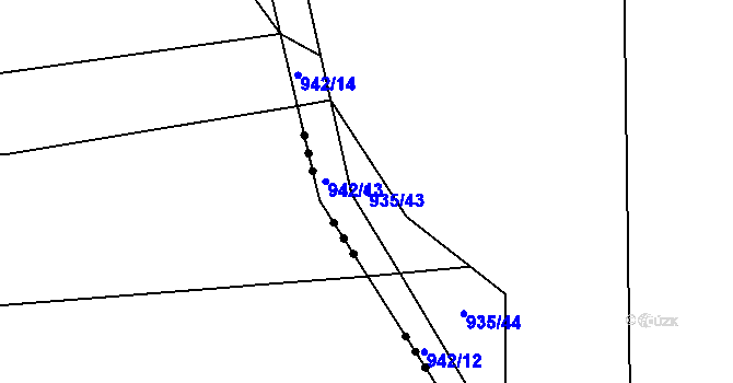 Parcela st. 935/43 v KÚ Komárov u Opavy, Katastrální mapa