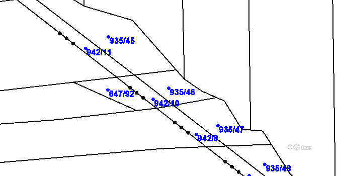 Parcela st. 935/46 v KÚ Komárov u Opavy, Katastrální mapa