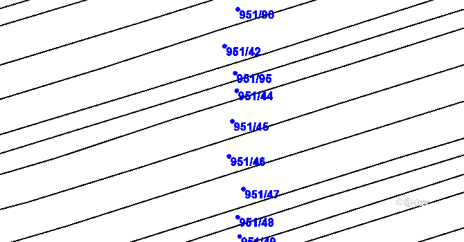 Parcela st. 951/45 v KÚ Komárov u Opavy, Katastrální mapa