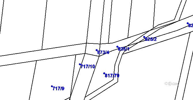 Parcela st. 973/4 v KÚ Komárov u Opavy, Katastrální mapa