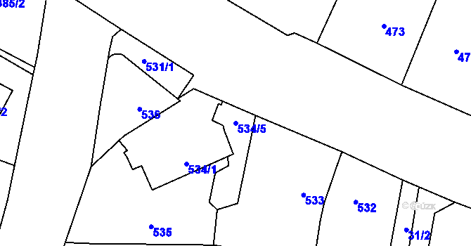 Parcela st. 534/5 v KÚ Malé Hoštice, Katastrální mapa
