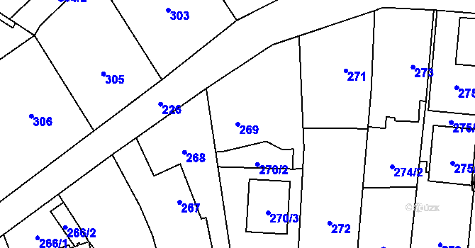 Parcela st. 269 v KÚ Malé Hoštice, Katastrální mapa