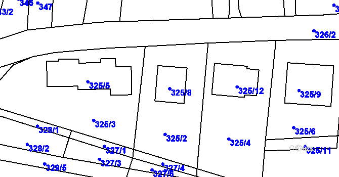 Parcela st. 325/8 v KÚ Malé Hoštice, Katastrální mapa