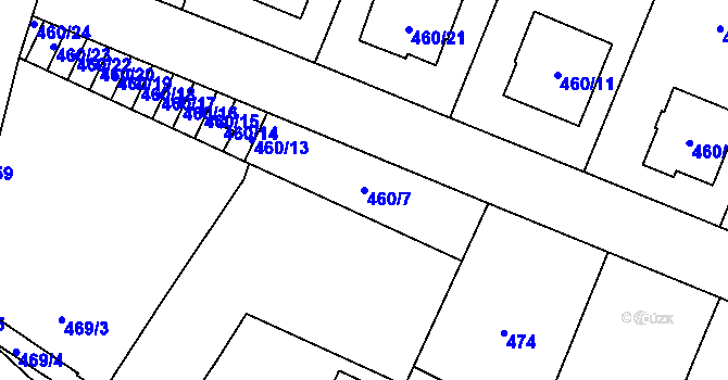 Parcela st. 460/7 v KÚ Malé Hoštice, Katastrální mapa