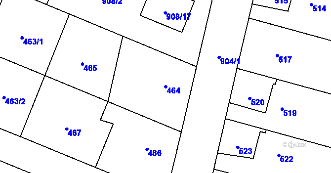 Parcela st. 464 v KÚ Malé Hoštice, Katastrální mapa