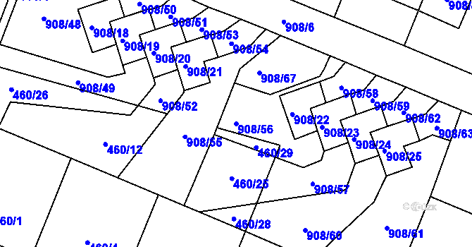 Parcela st. 908/56 v KÚ Malé Hoštice, Katastrální mapa