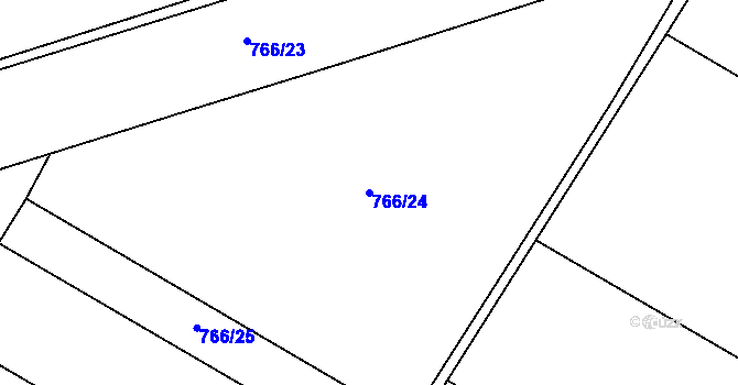 Parcela st. 766/24 v KÚ Malé Hoštice, Katastrální mapa