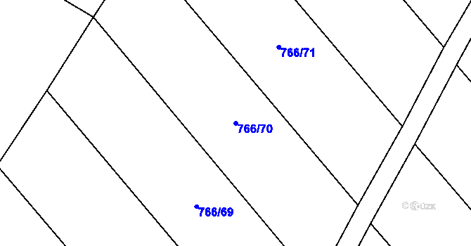 Parcela st. 766/70 v KÚ Malé Hoštice, Katastrální mapa