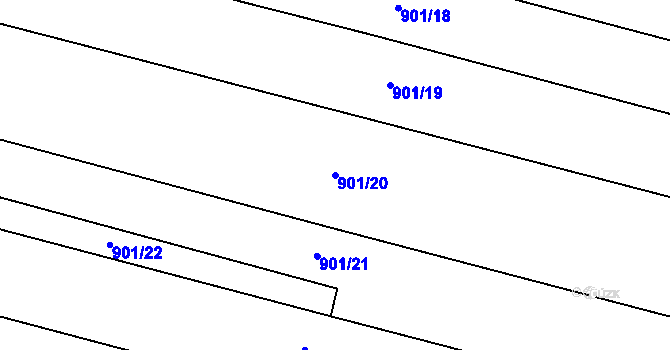 Parcela st. 901/20 v KÚ Malé Hoštice, Katastrální mapa