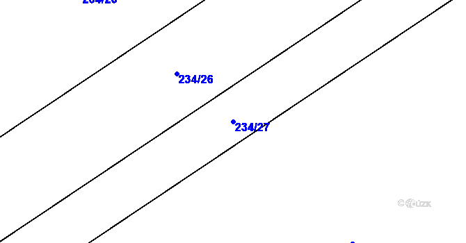 Parcela st. 234/27 v KÚ Oplocany, Katastrální mapa