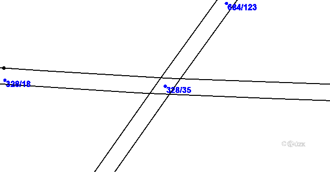 Parcela st. 328/35 v KÚ Oplocany, Katastrální mapa