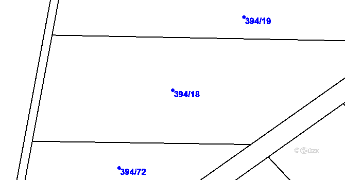 Parcela st. 394/18 v KÚ Oplocany, Katastrální mapa