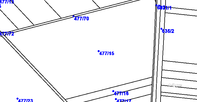 Parcela st. 477/15 v KÚ Oplocany, Katastrální mapa