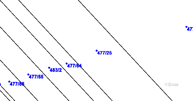 Parcela st. 477/25 v KÚ Oplocany, Katastrální mapa