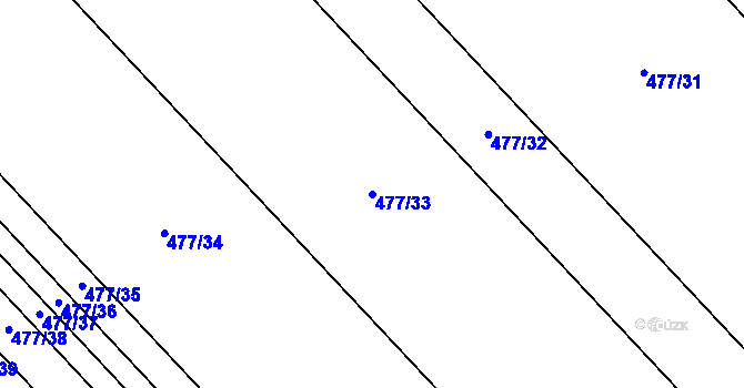 Parcela st. 477/33 v KÚ Oplocany, Katastrální mapa
