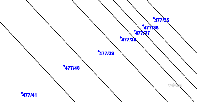 Parcela st. 477/39 v KÚ Oplocany, Katastrální mapa