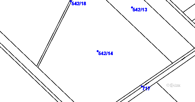 Parcela st. 542/14 v KÚ Oplocany, Katastrální mapa