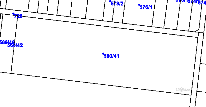 Parcela st. 560/41 v KÚ Oplocany, Katastrální mapa