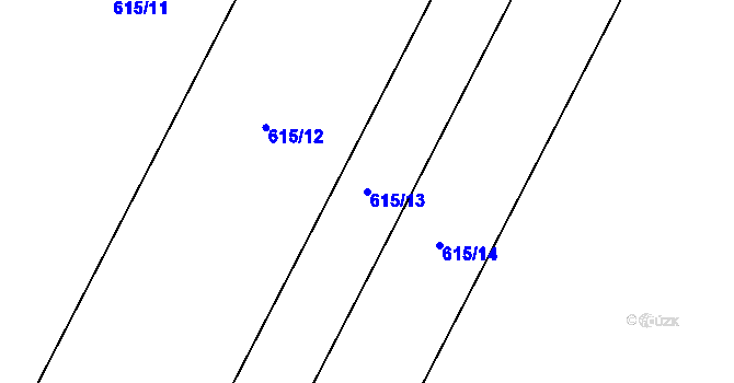 Parcela st. 615/13 v KÚ Oplocany, Katastrální mapa