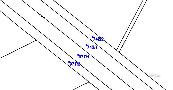 Parcela st. 742/1 v KÚ Oplocany, Katastrální mapa