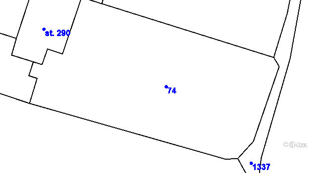 Parcela st. 74 v KÚ Opočnice, Katastrální mapa