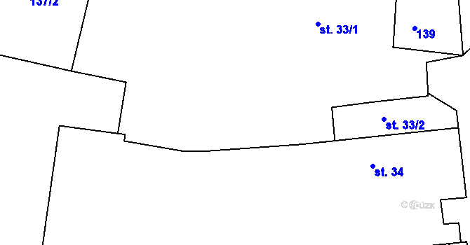 Parcela st. 33/3 v KÚ Čánka, Katastrální mapa