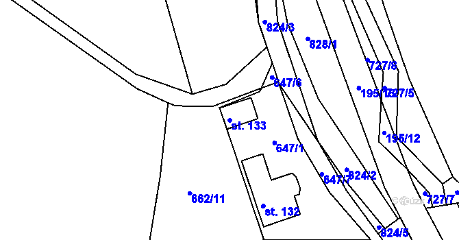 Parcela st. 133 v KÚ Čánka, Katastrální mapa