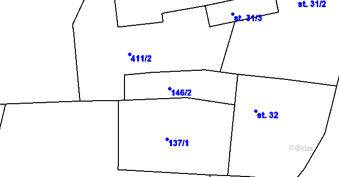 Parcela st. 146/2 v KÚ Čánka, Katastrální mapa