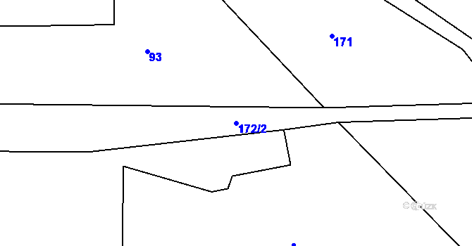 Parcela st. 172/2 v KÚ Čánka, Katastrální mapa