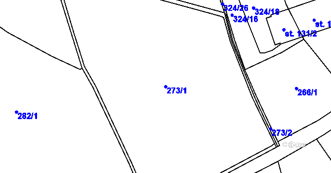 Parcela st. 273/1 v KÚ Čánka, Katastrální mapa