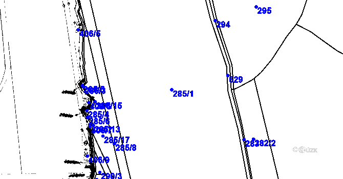 Parcela st. 285/1 v KÚ Čánka, Katastrální mapa