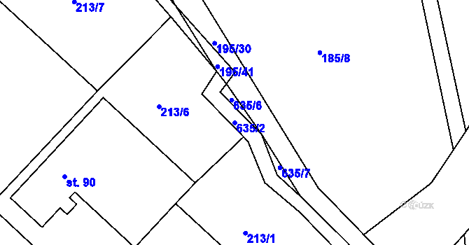 Parcela st. 635/2 v KÚ Čánka, Katastrální mapa