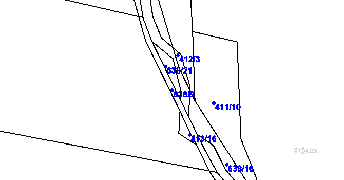 Parcela st. 638/9 v KÚ Čánka, Katastrální mapa