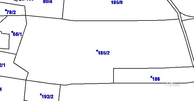 Parcela st. 185/2 v KÚ Čánka, Katastrální mapa