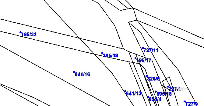 Parcela st. 195/19 v KÚ Čánka, Katastrální mapa