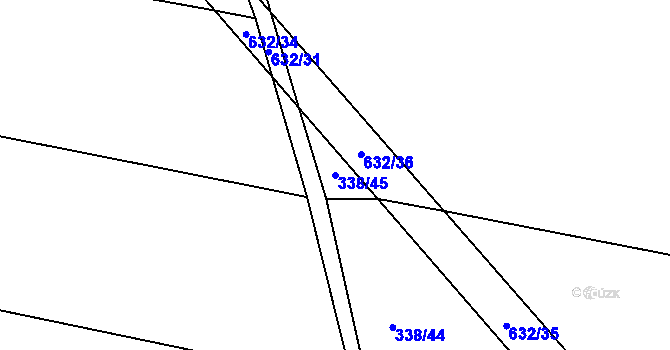 Parcela st. 338/45 v KÚ Čánka, Katastrální mapa