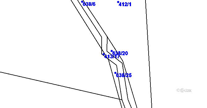 Parcela st. 413/17 v KÚ Čánka, Katastrální mapa