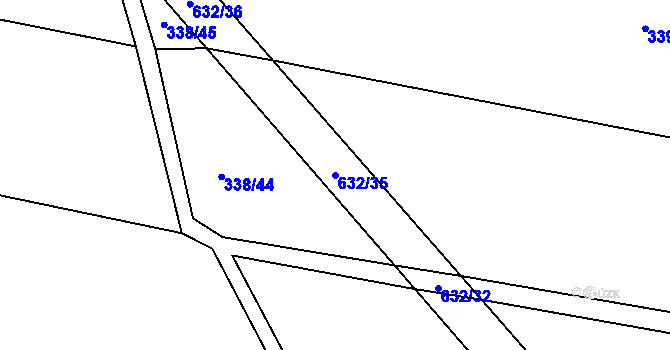 Parcela st. 632/35 v KÚ Čánka, Katastrální mapa