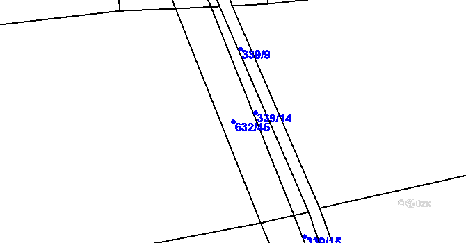 Parcela st. 632/45 v KÚ Čánka, Katastrální mapa