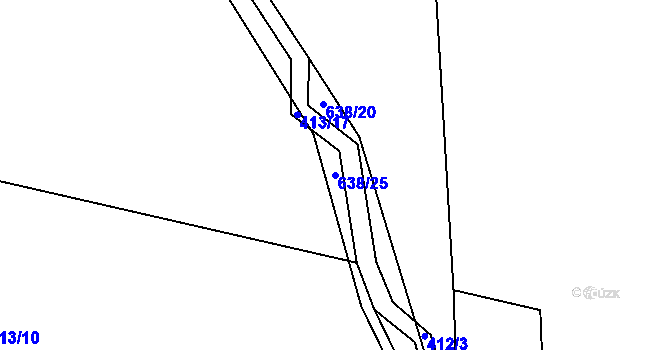 Parcela st. 638/25 v KÚ Čánka, Katastrální mapa