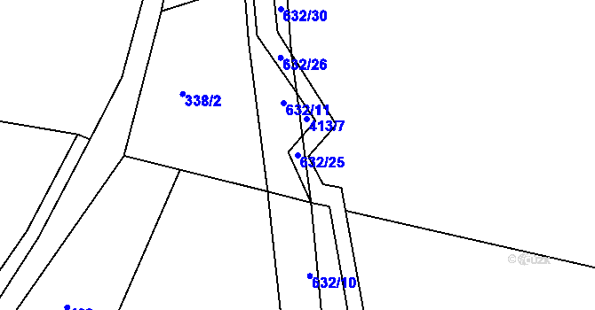 Parcela st. 632/25 v KÚ Čánka, Katastrální mapa