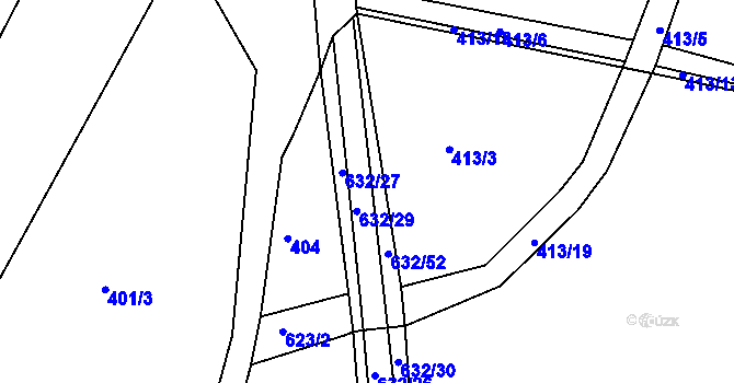 Parcela st. 632/29 v KÚ Čánka, Katastrální mapa