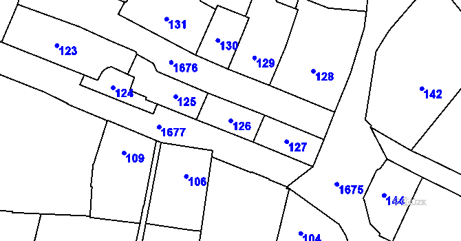 Parcela st. 126 v KÚ Opočno pod Orlickými horami, Katastrální mapa