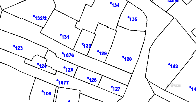 Parcela st. 129 v KÚ Opočno pod Orlickými horami, Katastrální mapa