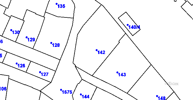 Parcela st. 142 v KÚ Opočno pod Orlickými horami, Katastrální mapa
