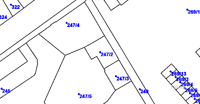 Parcela st. 247/2 v KÚ Opočno pod Orlickými horami, Katastrální mapa