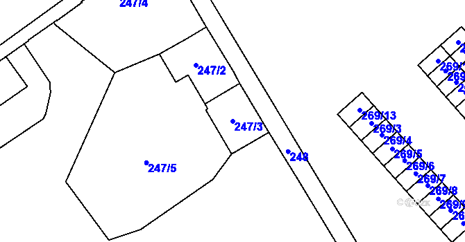 Parcela st. 247/3 v KÚ Opočno pod Orlickými horami, Katastrální mapa
